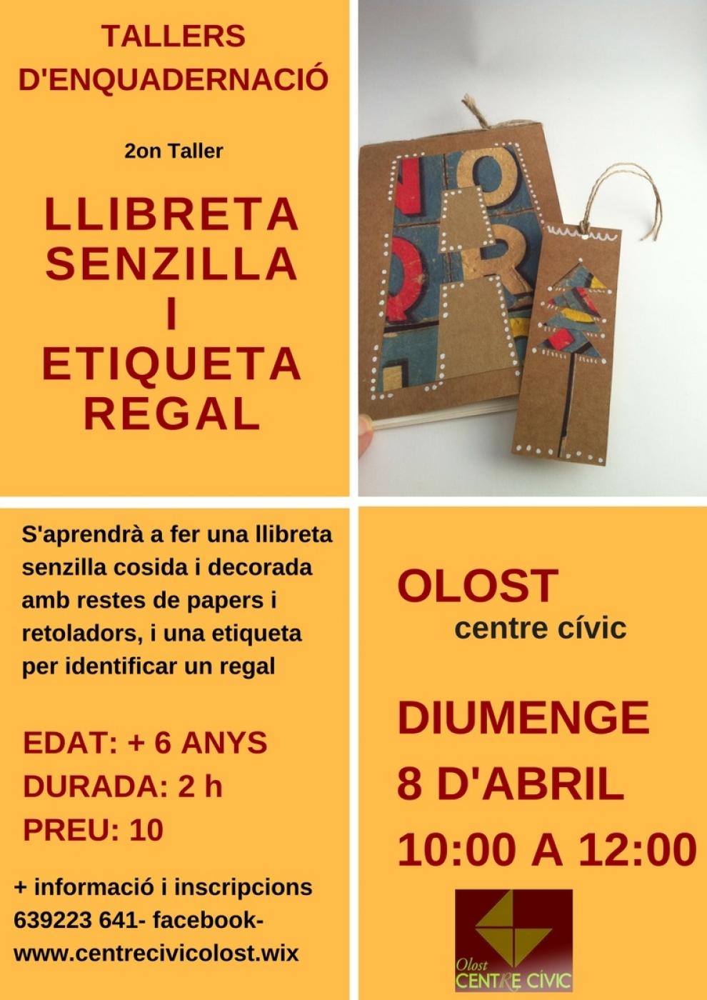Segon taller d'enquadernació al Centre Cívic: Llibreta senzilla i etiqueta regal